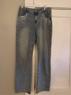 Studded Gray Women's Jeans